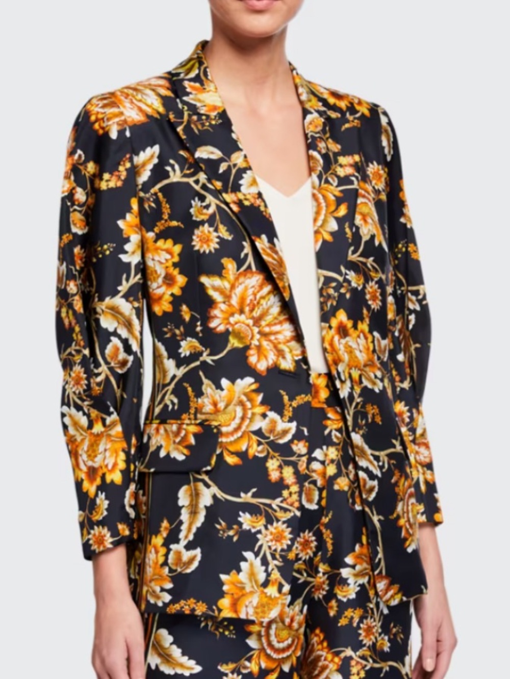 NWT Kobi Halperin Silk Maria Floral One-Button Silk Jacket! Size XL - runs small